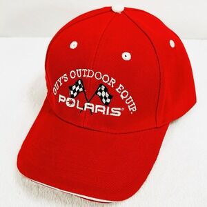 Guy's Outdoor Equip Polaris Hat Cap Adjustable Strapback Red Outdoors Casual